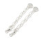 Brass Chain Extender, End Chains, Flat Round, Cadmium Free & Nickel Free & Lead Free, 925 Sterling Silver Plated, 57mm