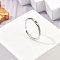 Rhodium Plated 925 Sterling Silver Adjustable Rings, Platinum, Twelve Constellations, Pisces, 2mm, Inner Diameter: 16mm