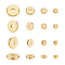 80Pcs 4 Style Brass Beads, Long-Lasting Plated, Disc/Flat Round, Heishi Beads, Real 24K Gold Plated, 20pcs/style