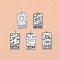 5Pcs 5 Style Tibetan Style Alloy Pendants, Tarot Sets, Antique Silver, 22x13mm