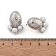 Овальные серьги-гвоздики из латуни EJEW-R016-07P-4