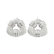 Серьги-гвоздики из латуни с полыми треугольниками EJEW-Q811-21P-1