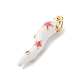 Латунные подвески с микропаве из кубического циркония и эмали KK-Q098-35G-B-2