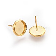 Плоские круглые серьги-гвоздики из нержавеющей стали 304 STAS-I323-4mm-G03