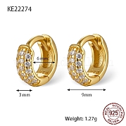 Серьги-кольца 925 стерлингового серебра с микропаве циркония DV9304-2