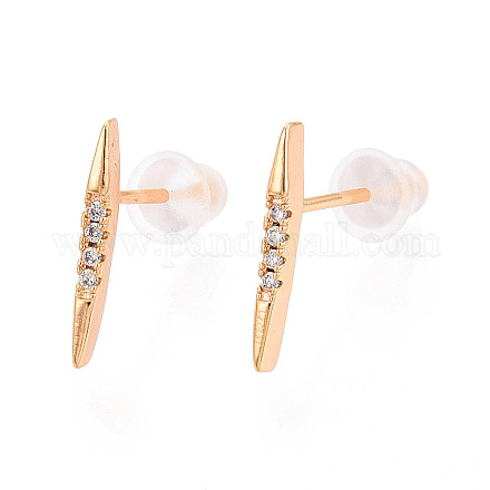 Серьги-гвоздики из циркония EJEW-T047-36G-1