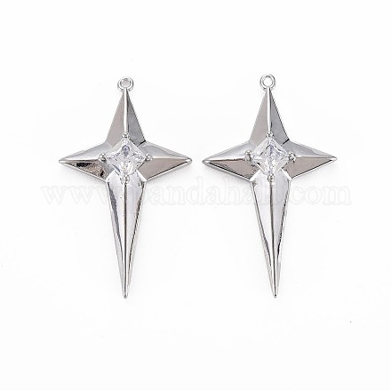 Латунные микропаве прозрачные подвески с фианитом X-KK-S364-102P-1