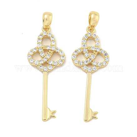 Латунные микропаве прозрачные подвески с фианитом KK-S386-32G-1