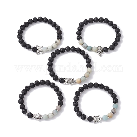 Эластичный браслет из амазонита BJEW-JB09746-1