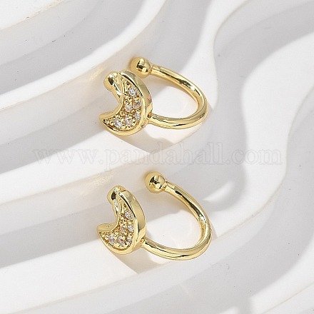 Серьги-манжеты с цирконом из позолоченной латуни EJEW-L244-42G-1