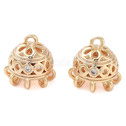Латунные микропаве прозрачные подвески с фианитом KK-U028-03G-1