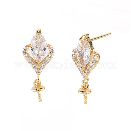 Серьги из латуни с микропейвом и прозрачным фианитом KK-S356-438-NF-1