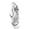 Anti-Tarnish 304 Stainless Steel Pendants, Sea Horse Charm, Stainless Steel Color, 21x7.5x3.5mm, Hole: 0.6mm