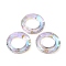 Electroplate Glass Linking Rings, Crystal Cosmic Ring, Prism Ring, Faceted, Round Ring, Pearl Pink, 30x6.5mm, Inner Diameter: 17mm