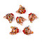 Handmade Lampwork Beads, Fish, Dark Salmon, 14.5~19x17~21.5x9~10mm, Hole: 1.2~1.4mm, about 29~30pcs/strand, 17.32~18.50''(44~47cm)