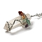 Quartz Crystal Pendant Necklaces, with Iron Chains, Bullet, WhiteSmoke, 18.31~18.50 inch(46.5~47cm)