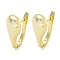 Teardrop Brass Hoop Earrings, Real 18K Gold Plated, 17x9mm