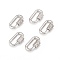 Brass Micro Pave Cubic Zirconia Screw Carabiner Lock Charms, for Necklaces Making, Quick Links, Long-Lasting Plated, Oval, Clear, Real Platinum Plated, 17.1x10.5x2mm
