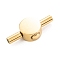 304 Stainless Steel Bayonet Clasps, Flat Round, Real 18K Gold Plated, 22x9.5x5mm, Hole: 3mm