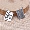 Tibetan Style Alloy Pendants, Rectangle with Tarot Pattern, Antique Silver, 18x14x1.5mm, Hole: 2mm
