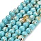 Assembled Synthetic Stone and Trochus Shell Beads Strands, Dyed, Round, Turquoise, 6~6.5mm, Hole: 0.8mm, about 64pcs/strand, 15.47~15.55''(39.3~39.5cm)