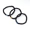Buddha Head Natural Lava Rock Beaded Stretch Bracelets, with Electroplated Non-Magnetic Hematite Beads, 58mm