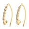 Brass Micro Pave Clear Cubic Zirconia Earring Hooks, Real 18K Gold Plated, 19x10.5x1.5mm, Hole: 1.2mm, Pin: 0.8mm