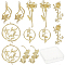 24Pcs 6tyles Brass Links Connectors, Nickel Free, Mixed Shapes, Raw(Unplated), 4pcs/style