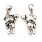 Rack Plating Brass Pendants, Lead Free & Cadmium Free, Long-Lasting Plated, Bear with Heart Charm, Antique Silver, 15x10.5x4mm, Hole: 5.7x3mm