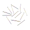 Ion Plating(IP) 304 Stainless Steel Flat Head Pins, Rainbow Color, 30x0.6mm, 22 Gauge, Head: 1.4mm