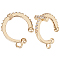 6Pcs Brass Micro Pave Clear Cubic Zirconia Ear Cuff Findings, Cross, with Horizontal Loops, Nickel Free, Real 18K Gold Plated, 12x11.5x6mm, Hole: 1.2mm
