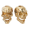 SUPERFINDINGS 2PCS Halloween Skull Lanyard Bead Brass European Beads 19.5x13.5mm EDC Charm Bead Golden Large Hole Beads for Keychain Bracelet Necklace Accessories,Hole: 5mm