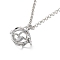 Brass Pendant Necklaces, with Iron Rolo Chains, Round, 32.28 inch(82cm), Pendant: 26.5x25x16mm