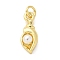 Brass Pendants, Conch, with ABS Imitation Pearl, Lead Free & Cadmium Free, with Jump Ring, Real 18K Gold Plated, 17x7x5mm, Hole: 3mm