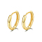 925 Sterling Silver Huggie Hoop Earrings, Round Ring, with S925 Stamp, for Women, Real 18K Gold Plated, 12mm