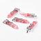 Cherry Quartz Glass Big Pendants, with Alloy Findings, Arrow, Platinum, 56~58x16x10mm, Hole: 5x7mm