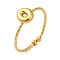 304 Stainless Steel Open Cuff Rings, Jewely for Women, Real 18K Gold Plated, Letter O, Inner Diameter: 19mm, Letter: 7x7mm