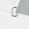 Alloy Spring Rings Clasps, Pale Turquoise, 50x25mm