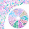 10 Setes 10 Colors Transparent Frosted Glass Round Seed Beads, Mixed Color, 2x1.3mm, Hole: 0.7mm, about 660pcs/set, 1 set/style