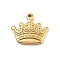 304 Stainless Steel Pendants, Crown Charm, Real 18K Gold Plated, 17.5x20.5x2.5mm, Hole: 1.7mm