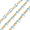 Enamel Oval Link Chains, with Real 18K Gold Plated Brass Findings, Soldered, with Spool, Dark Slate Blue, 4x7x1mm