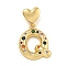 Brass Micro Pave Colorful Cubic Zirconia Pendants, Heart Letter Charms, Real 18K Gold Plated, Letter Q, 30mm, Hole: 6x3mm, pendant: 21.5x19x4mm
