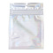 Rectangle Zip Lock Plastic Glitter Holographic Bags, Resealable Bags, Clear, 10x7cm, Hole: 6mm, Unilateral Thickness: 2.3 Mil(0.06mm)