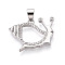 Brass Micro Pave Clear Cubic Zirconia Pendants, Cadmium Free & Lead Free, Snail, Platinum, 18x24x3mm, Hole: 6x4mm
