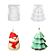 2Pcs 2 Style Christmas Candle Silicone Statue Molds, for Portrait Scented Candle Making, Tree & Snowman, White, 6.3~6.6x7~7.4cm, Inner Diameter: 5.1~5.5x6.8~7.1cm, 1pc/style