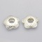 Brass Finding Beads, Large Hole Flower Beads, Silver Color Plated, 21x21x6mm, Hole: 8mm