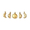 5Pcs 304 Stainless Steel Charms, Ion Plating(IP), Flat Round & Moon Charm, Golden, 10.5x4~8x2.5~3mm, Hole: 1.8mm