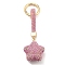 Resin Rhinestone Alloy Keychain, Star, Hot Pink, 14.1cm
