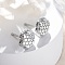 Brass Stud Earrings, Flower, Real Platinum Plated, 10x9mm