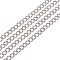 Iron Twisted Chains, Unwelded, with Spool, Oval, Platinum, 5x3.5x0.7mm, about 328.08 Feet(100m)/roll